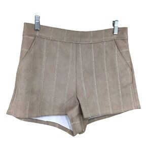 She + Sky Tan Faux Suede High Waisted Shorts L